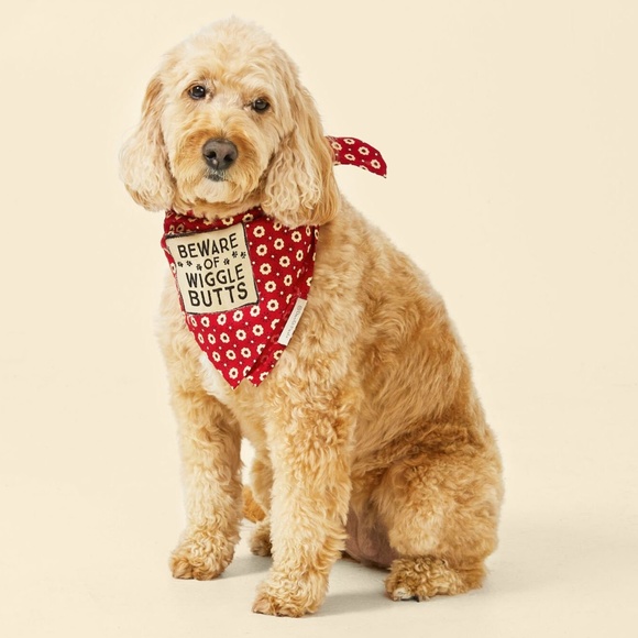 NWT Altar'd State Beware of Wiggle Butts Dog Cat Pet Bandana Red - Picture 2 of 9